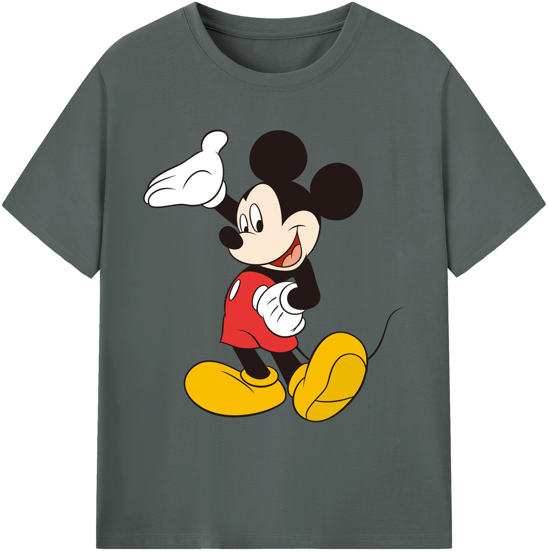 ミッキーマウス Mickey Mouse 綿100％ メンズ半袖Tシャツ｜肌触りやわらか＆通気性